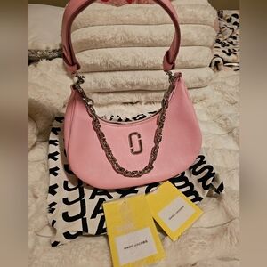 Marc Jacobs Pink Shoulder Bag with Silver Chain and Logo